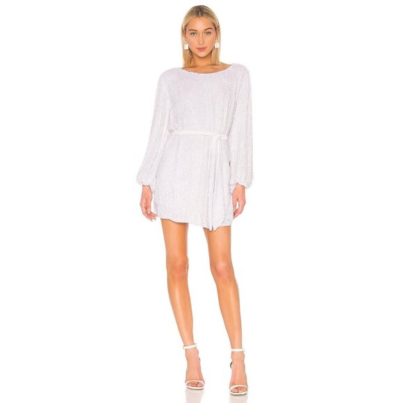retrofete Grace Sequin Mini Dress Pearl White Womens Size XS - Picture 1 of 12